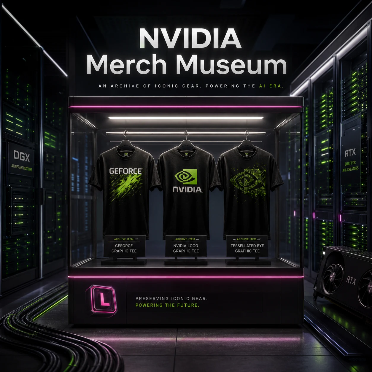 NVIDIA Merch Museum display case preview