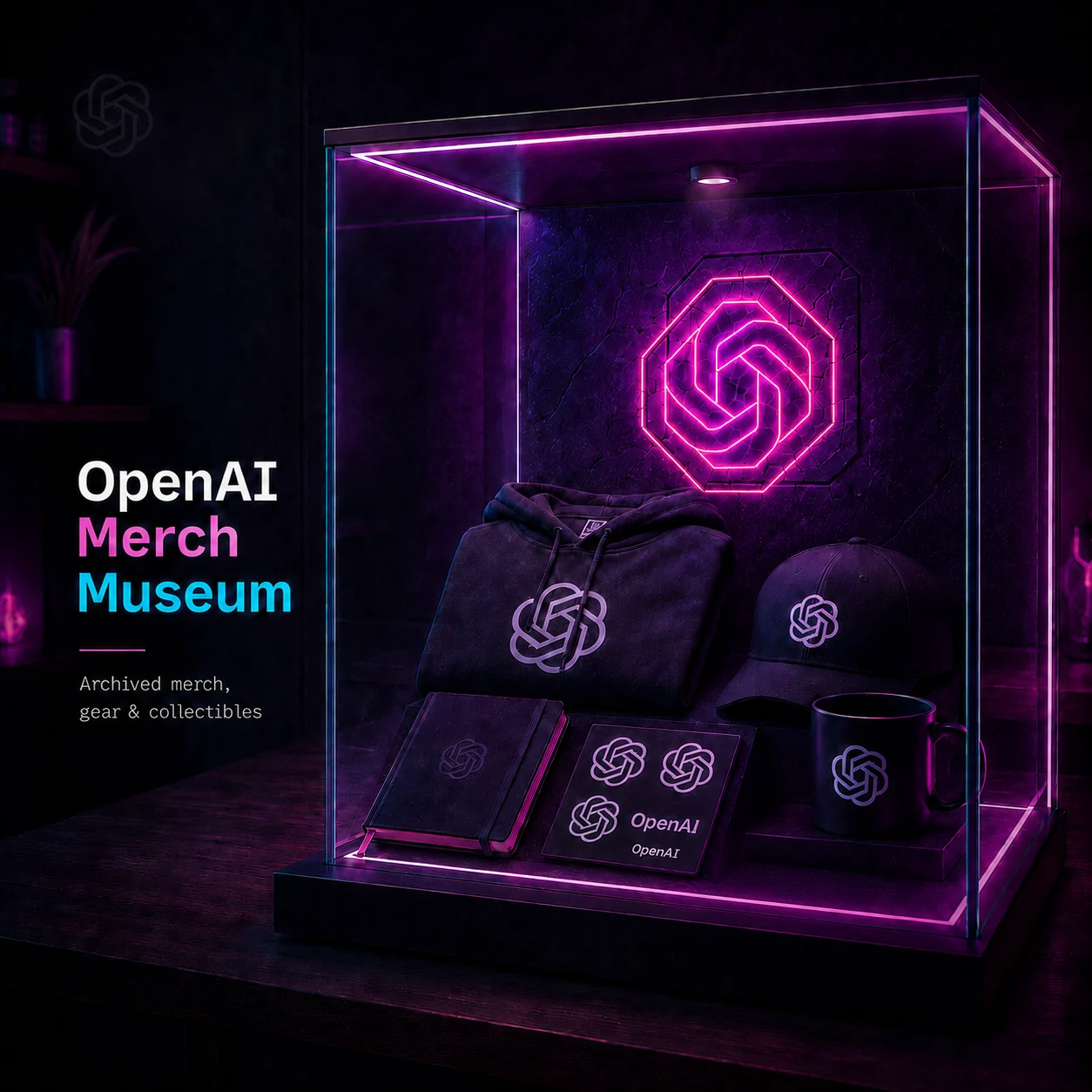 OpenAI Merch Museum display case preview